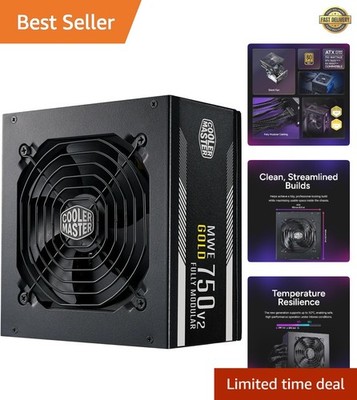 Ultra Quiet 750W MWE Gold 750 V2 Fully Modular PSU with Dual EPS Connectors