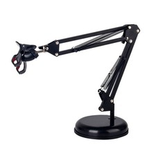 Adjustable Suspension Boom Scissor Arm Stand for Mobilephone Microphone Black 