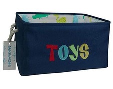 Rectangular Storage Bin Collapse Canvas Fabric Cartoon Storage Navy Toys