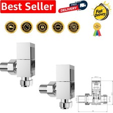 Complete Your Heating System with Solid Brass Chrome Radiator Valves – Set of 2