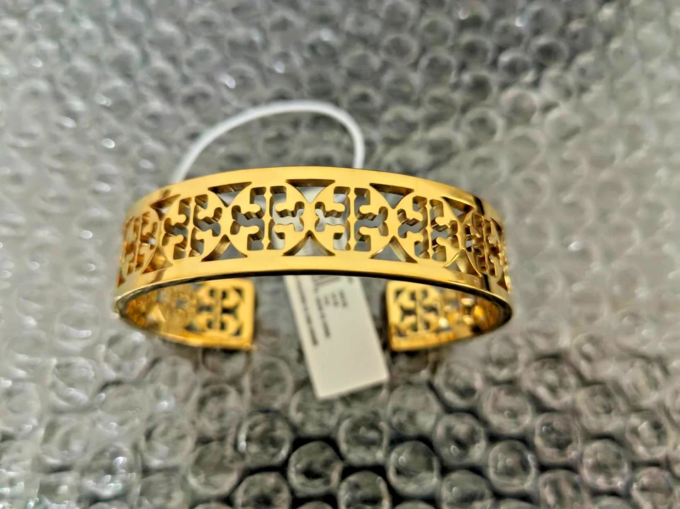 NOVO TORY BURCH LOGOTIPO OCO EM OURO COR Pulseira - Imagem 3 de 4