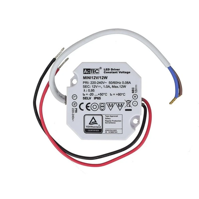 Mini Alimentatore Trasformatore Impermeabile IP67 12V 12W 1A Per Striscia Led 49 - Immagine 3 di 3