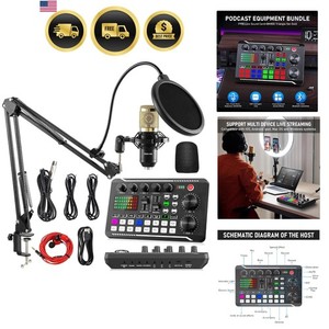 Groupe d'équipement baladodiffusion, F998 Carte son en direct avec BM800 Studio d'enregistrement Mi...
