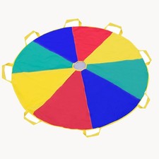 6ft Rainbow Parachute with Handles - Fun Parachute Toy for Kids  Gym Class