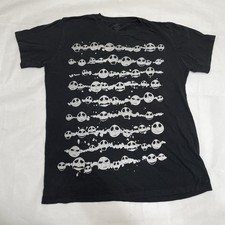 Tim Burton's Nightmare Before Christmas Jack Skellington Black Shirt Size L