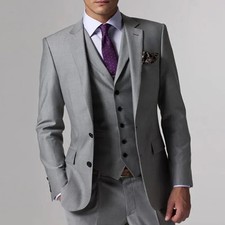 Formal Wedding Tuxedo Hosting Mens Suits Workwear Groom Bespoke Party New 3Pcs