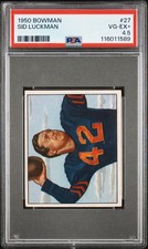 1950 Bowman Sid Luckman #27 PSA 4.5 Rookie Chicago Bears RC Great Eye Appeal