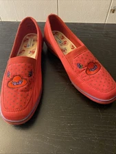 Keds Grasshopper Red Hat Society Shoes Size 8M Wedge Vintage Dot Slip On
