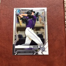 2021 BOWMAN CHROME PROSPECTS #BCP-3 ZAC VEEN COLORADO ROCKIES BASEBALL