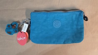 Kipling Creativity L Large Accessory Pouch Polyamide Deep Sky Blue Monkey Keycha