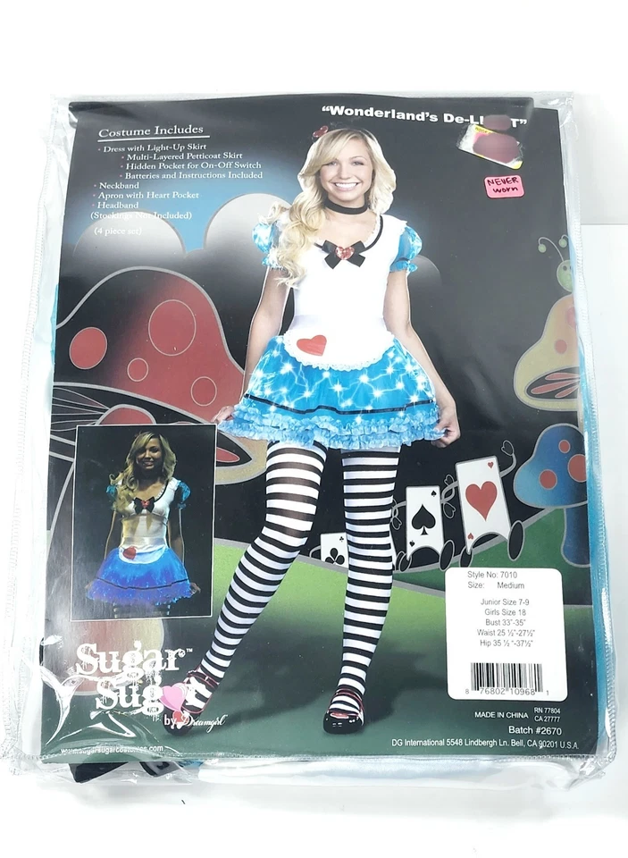 Nuevo Dreamgirl Wonderland's Des-Light Disfraz Alicia Adolescente Talla XS 0-1 Vestido Delantal Foto 4 de 4