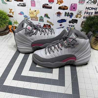 Nike Air Jordan 12 Retro Wolf Grey pink GS Kids 510815-029 Sneakers Shoes Sz 6Y