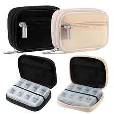 2 Packs Weekly Travel Pill Organizer for Purse with Removable 7 Day Pill Box ...