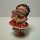 Vintage 1984 Cabbage Patch Kids ~ Mini PVC ~ Girl In Red Dress ~ Hong Kong