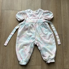 Vintage 1990s Floral Print Collared Romper Size 12 Months