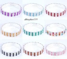 Stunning 3 Row 2 Tone Crystal Bracelet Silver Plated