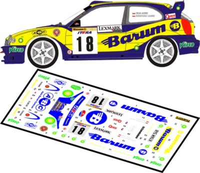 DECALS 1/43 TOYOTA COROLLA WRC - #18 - KULIG - RALLYE BARUM ZLIN 2003 - D43045