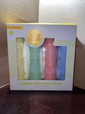New Sun Squad Jumbo Sidewalk Chalk SET of 4 Yellow Green Red Blue NIB