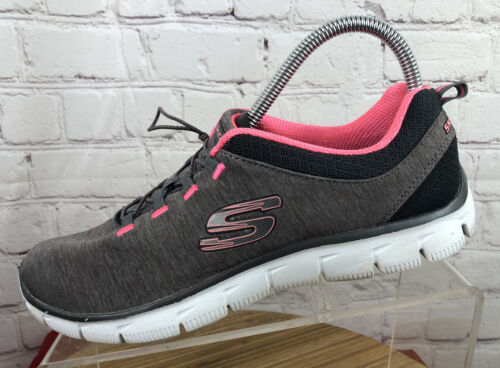 Skechers Womens Relaxed Fit Memory Foam Shoes Gray Pink Size 8 US - 第 1/10 張圖片