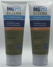 2PK MG217 Eczema Treatment Cream & Skin Protectant Body ~ 6 Oz Each ~ EXP 4/26+