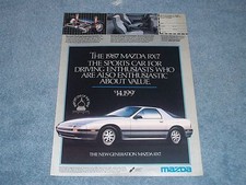 1987 Mazda RX-7 Vintage Ad "Sports Car for Driving Enthusiasts...."