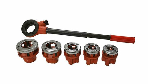 Manual Pipe Threading Tool Npt Die Set (3/8 1/2 3/4 1 1-1/4, Multicolour) - Picture 2 of 2