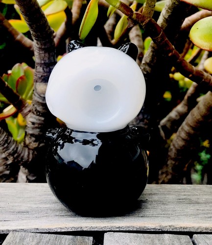 Panda Bear Tobacco Glass Pipe (handmade)Animal Glass Pipe - Picture 2 of 6