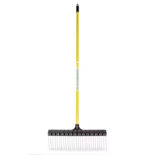 55 Inch Yellow Fiberglass With Standard Handle Steel Garden Tool Landscape Rake
