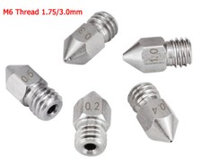 For MK8 Extruder Stainless Steel Nozzles 0.2-1mm M6 Thread 1.75/3mm 3D Printer