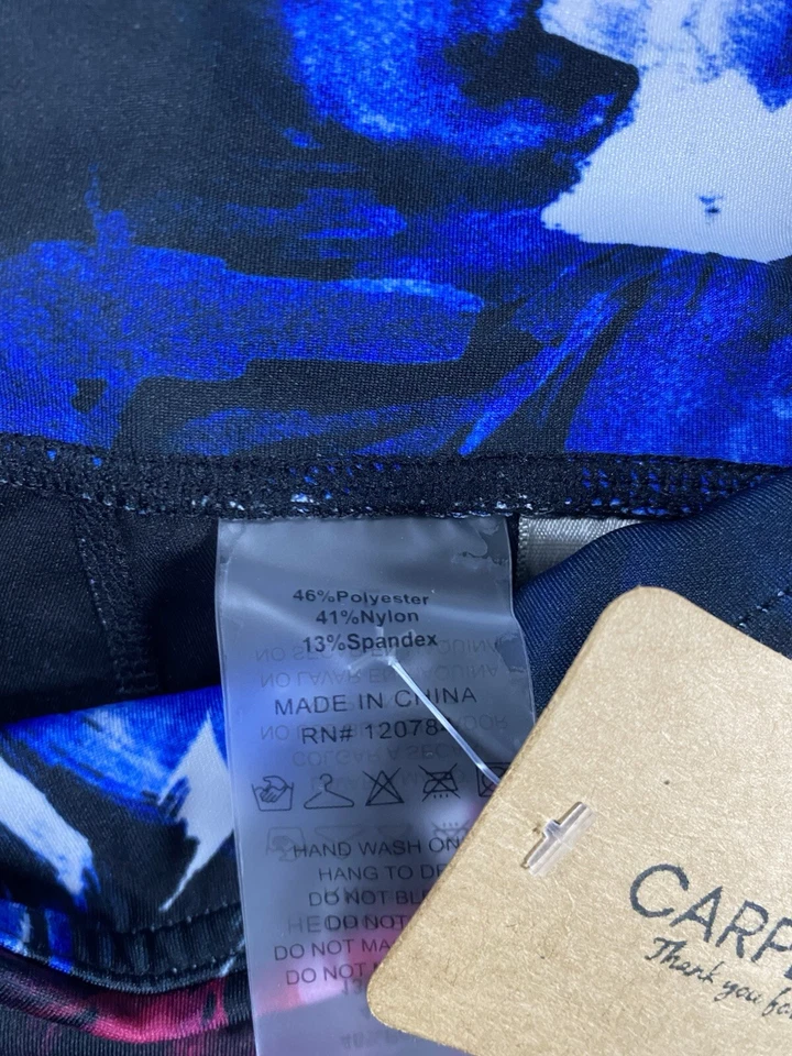 Leggings Yelete para mujer tiro alto longitud completa trazos florales multicolor grandes Foto 3 de 4