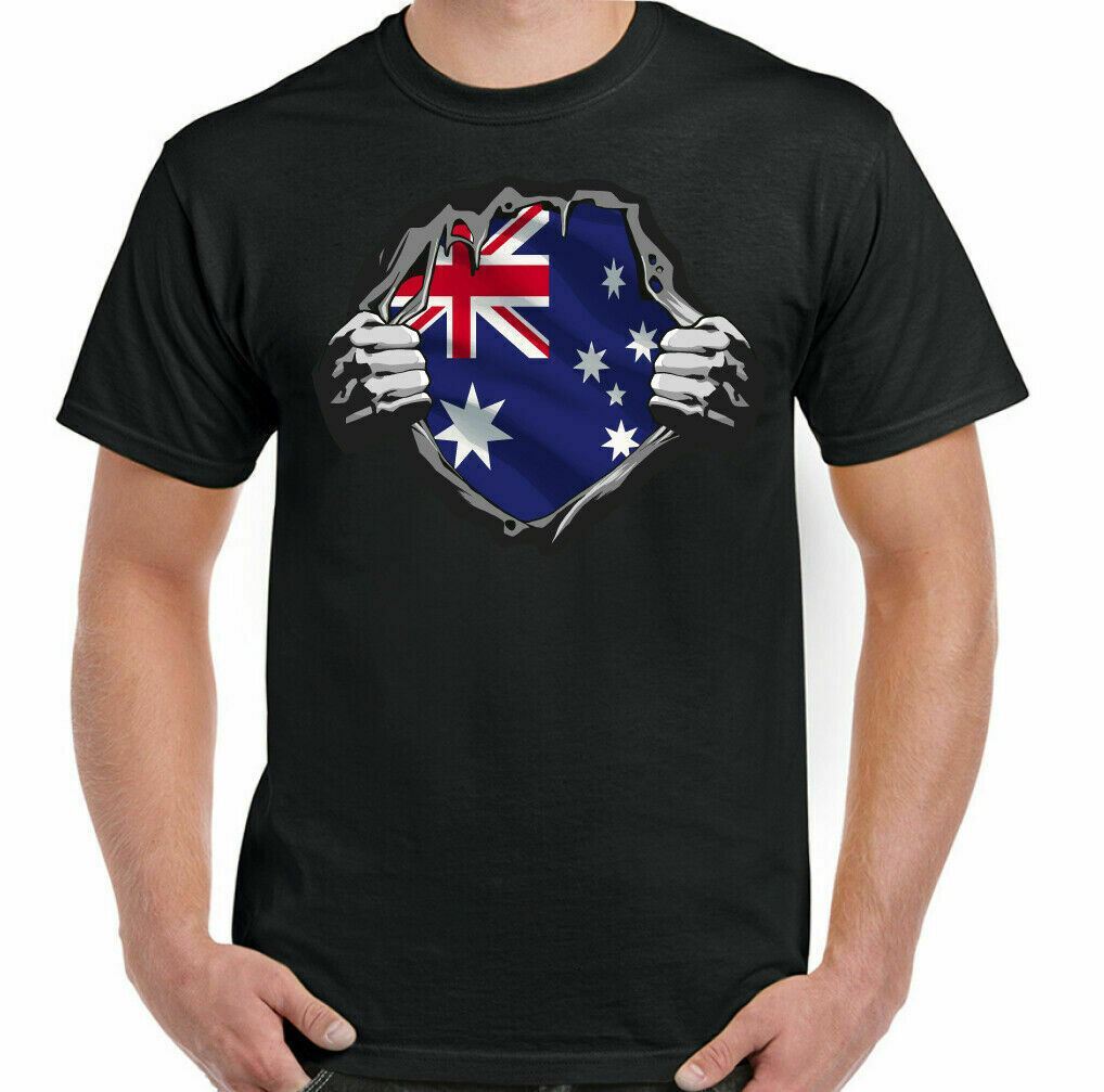 Australia Bandera Camiseta Rugby Fútbol Cricket Entrenamiento Top Gym OZ Día