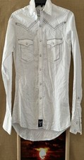 Wrangler Rock 47 men  s white S pearl snap button long sleeve pockets