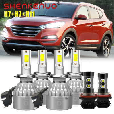 For Hyundai Tucson 2016 2017 2018 Combo LED Headlights + Fog Light Bulbs Kit