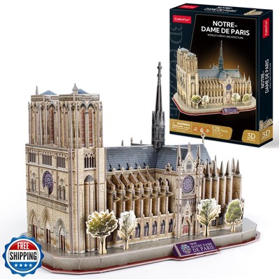 CubicFun 3D Puzzles for Adults Notre Dame de Paris Model Kits 128 Pieces, Puz