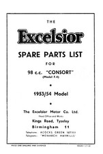 (0539) 1953-1956 Excelsior Consort parts book