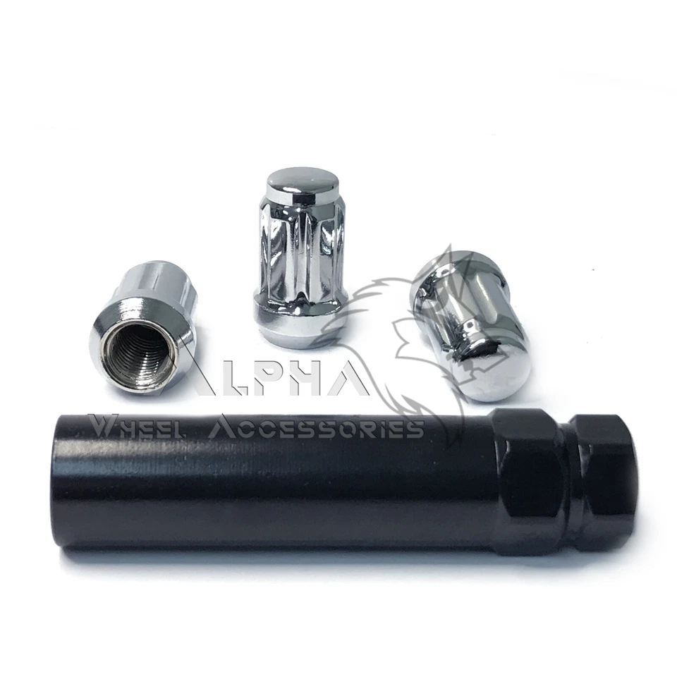 20 tuercas estrías cromadas 1/2"-20 extremo cerrado para Ford Explorer Mustang Bronco Foto 4 de 4