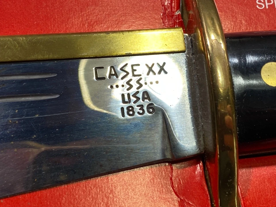 Cuchillo Jim Bowie vintage NOS CASE XX con funda de cuero ~ nuevo en caja SS EE. UU. 6 puntos Foto 2 de 4