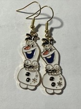 Cute Pair Gold tone Disney Olaf From Frozen earrings Dangle E8 