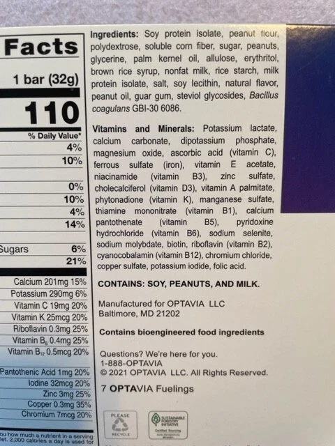 Optavia Creamy Double Peanut Butter Crisp Bar - 7 Bars - New - Exp 12/21/25 - Image 4 of 4