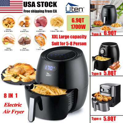 #ad UTEN Large Air Fryer XXL 1700W 5.8QT 6.9QT Oven Hot Electric Air Fryer Cooker US $60.99