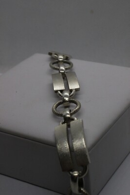 VINTAGE SILBER ARMBAND SATINIERT UND GLÄNZEND HALBSTARF CM 19 GR. 48 EXPLOIT