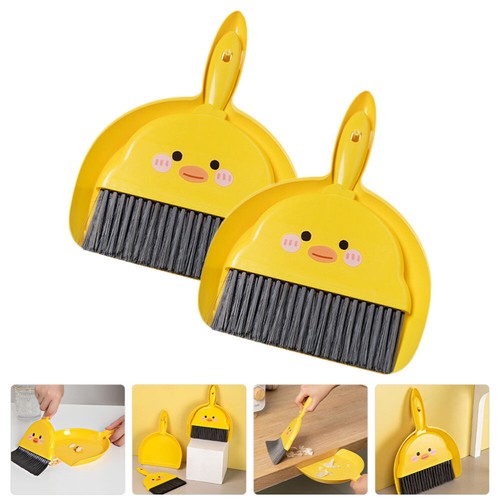 2 Sets Mini-Besen-Set Kind Staubwanne Reinigen Multifunktionaler Kleiner