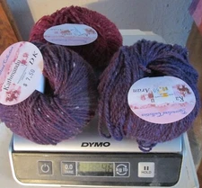 Lot of 3 Queensland Collection Yarn Kathmandu Cashmere Silk Merino Red Purple