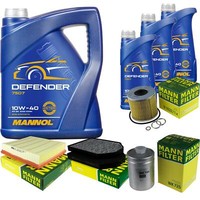 Mann Inspektionspaket 8L Mannol Defender 10W-40 FüR Audi A8 4.2 Quattro 3.7 S8