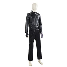 Winter Soldier Bucky Barnes Cosplay Black Leather Costume Uniform