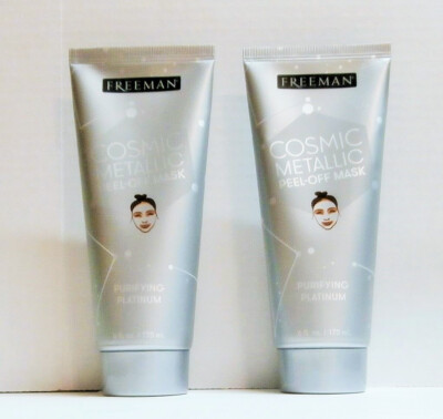 FREEMAN PEEL OFF MASK COSMIC METALLIC  *2 TUBES* 6oz ea Infused w/Pearl Extract