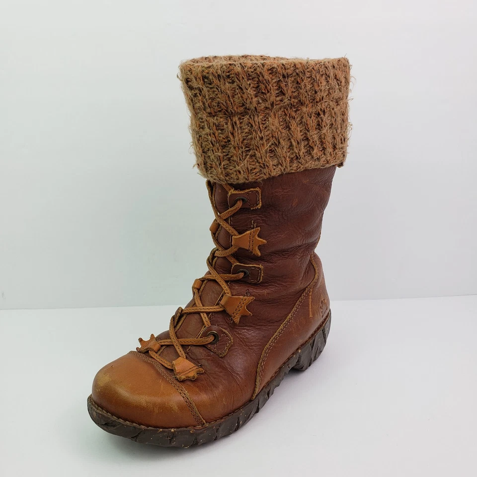 Botas altas cálidas de cuero marrón de becerro El Naturalista para mujer talla 37 EE. UU. 6,5-7 Foto 2 de 4