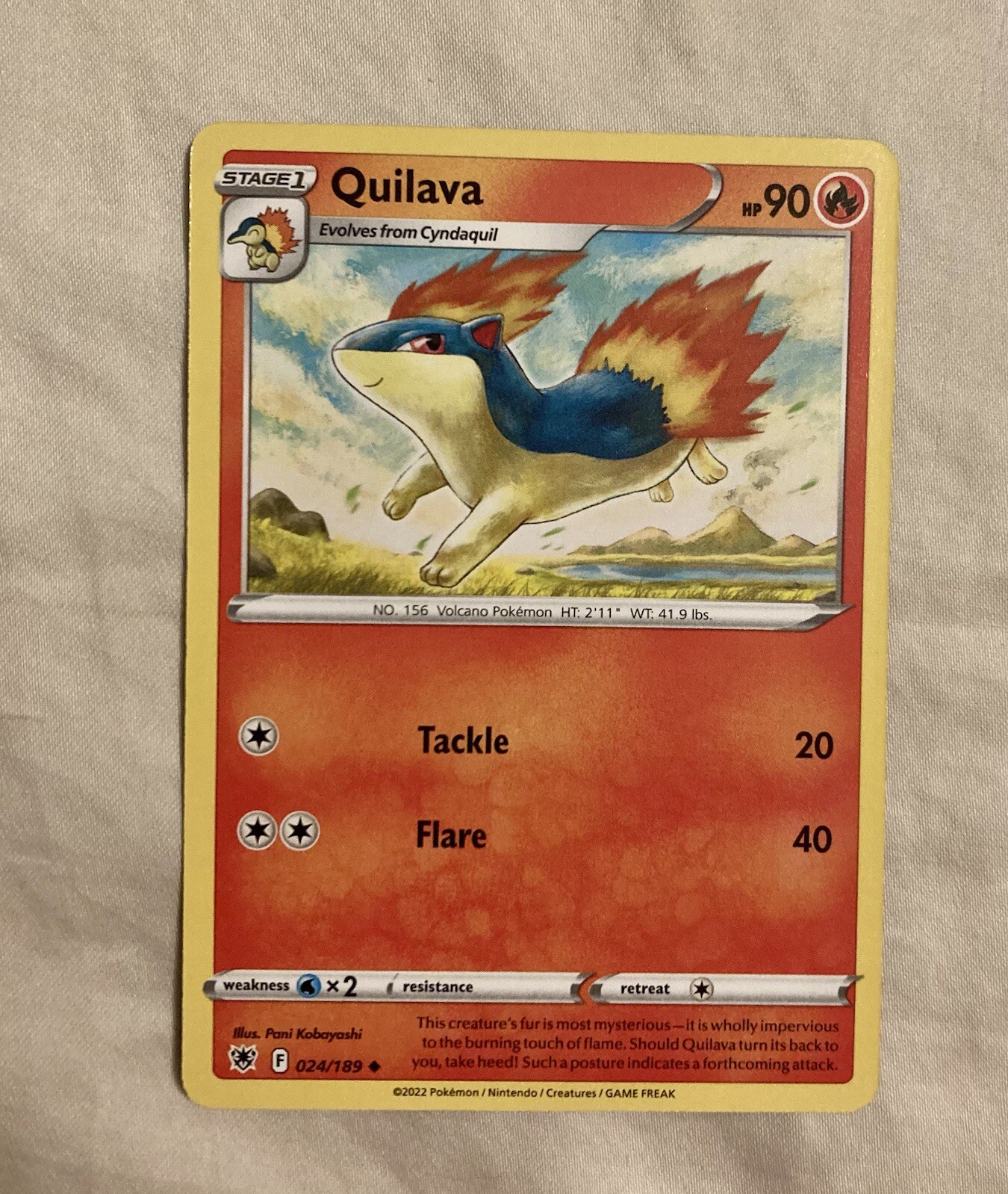 Quilava, SWSH Astral Radiance Pokemon Card