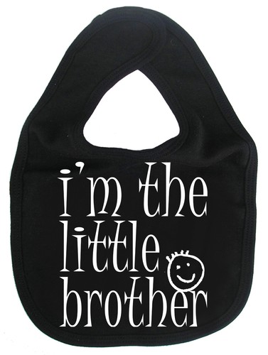 Baby Brother Bib "I'm the Little Brother" New Baby Boy feeding Newborn Gift - Picture 8 of 10