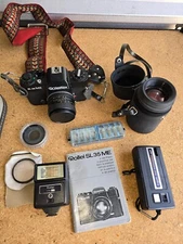 Vintage ROLLEI Camera ROLLEIFLEX 35mm Model SL35ME Lot Lens Parts / Not working